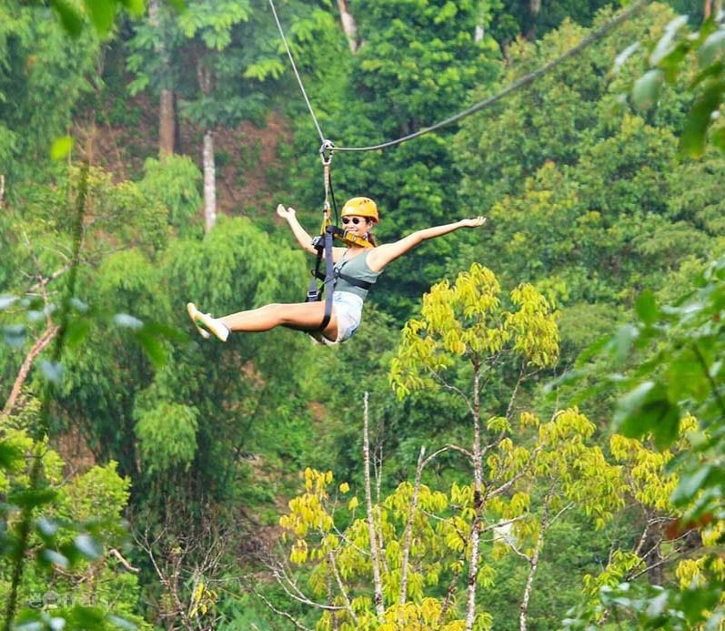 Program : 5 - Zipline Cable 5 Stations + Tiger Park - Medium Tiger With Photo + Photo With Elephant + Big Buddha View Point + Chalong Temple + Cashew Nut Factory + Honey Farm + Coffee Break & Souvenir Sh image